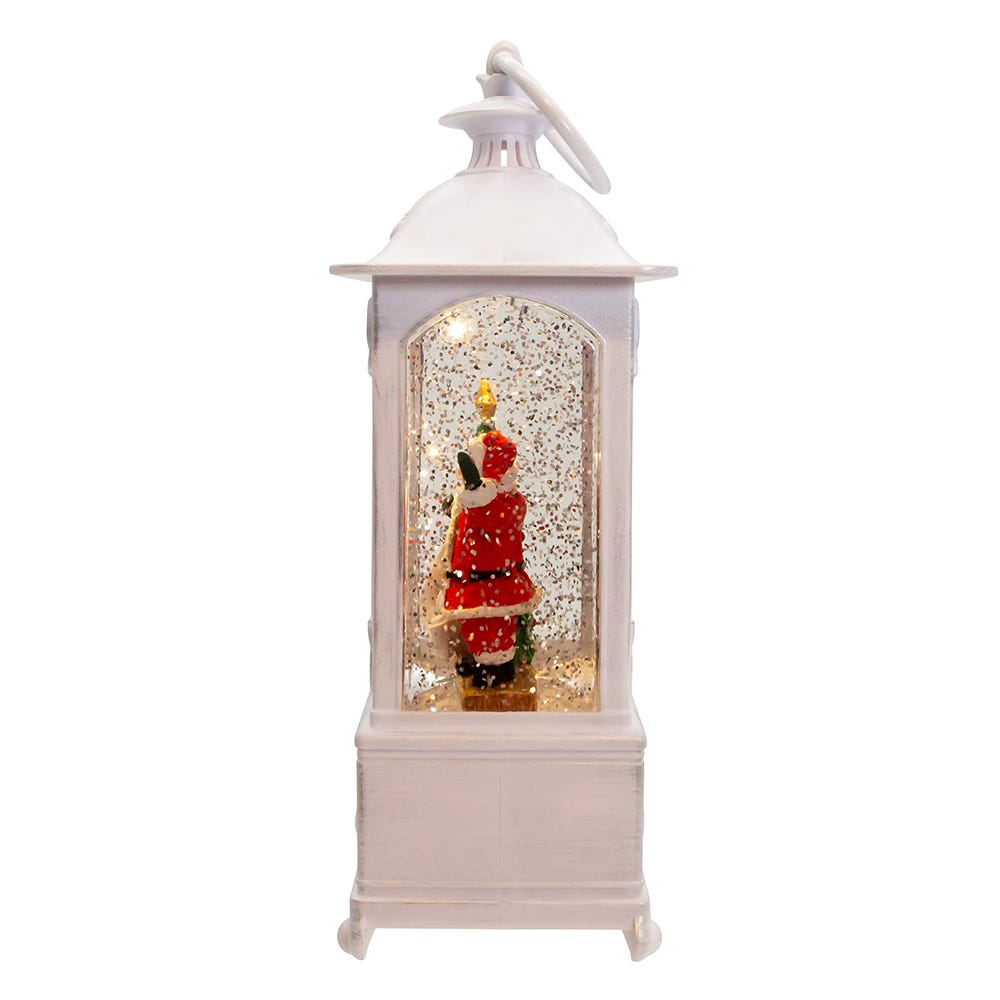 Kurt Adler 10-Inch Battery Operated Warm White LED Lighted Santa With Gifts Lantern