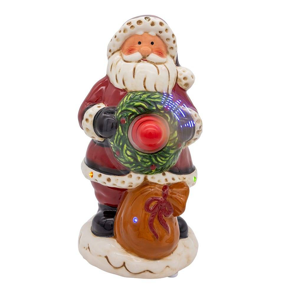 Kurt Adler 10-Inch Battery Operated Musical Santa Table Piece with Digital Propeller