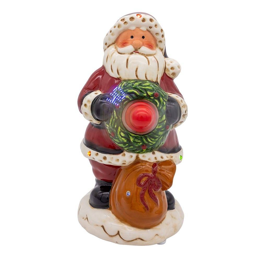 Kurt Adler 10-Inch Battery Operated Musical Santa Table Piece with Digital Propeller