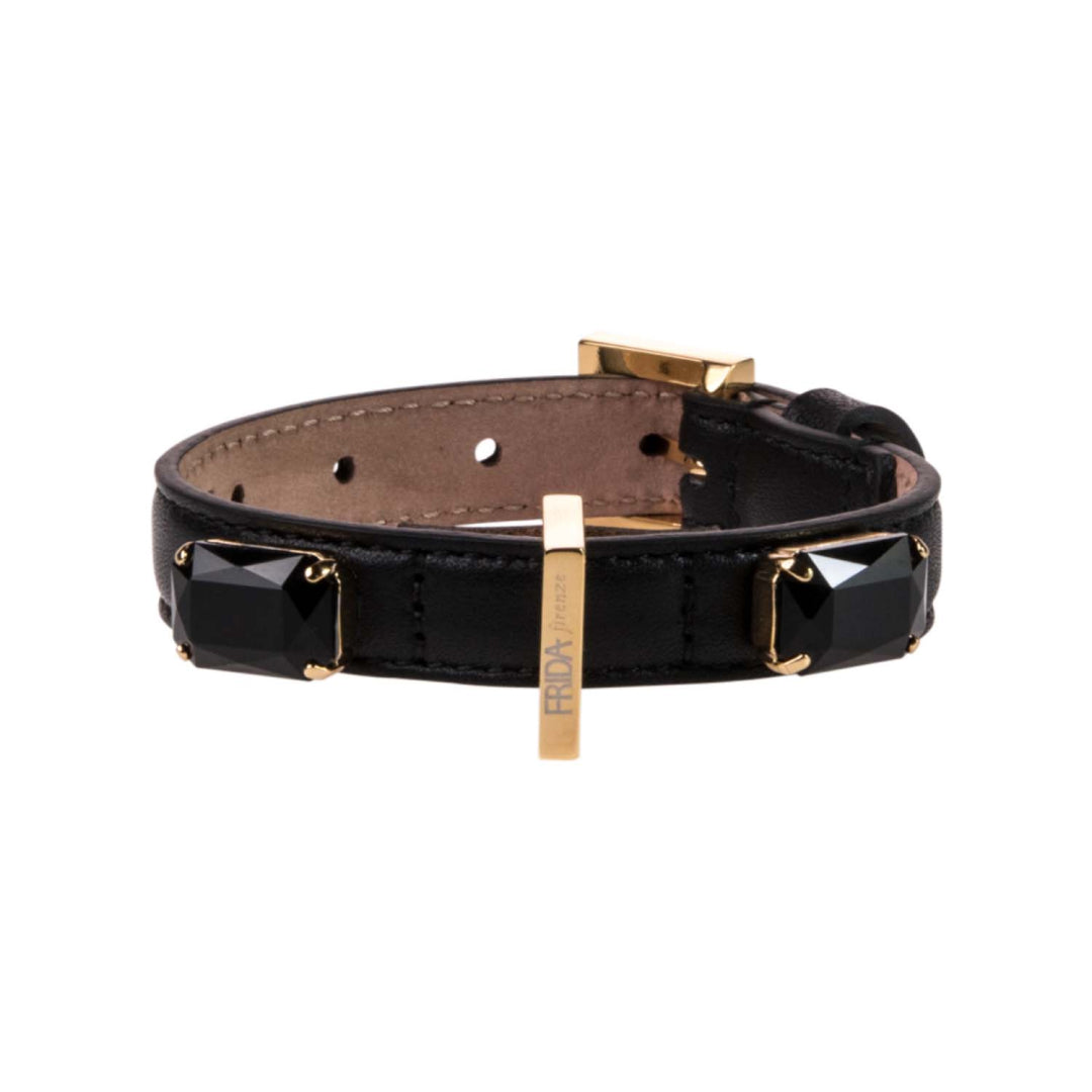 Jewel Collar in Black Leather