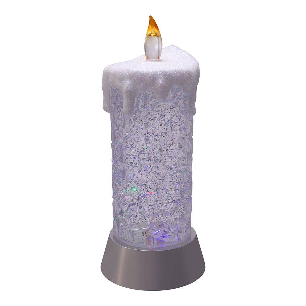 Kurt Adler 9.25-Inch Battery-Operated Color Changing Snowing Candle