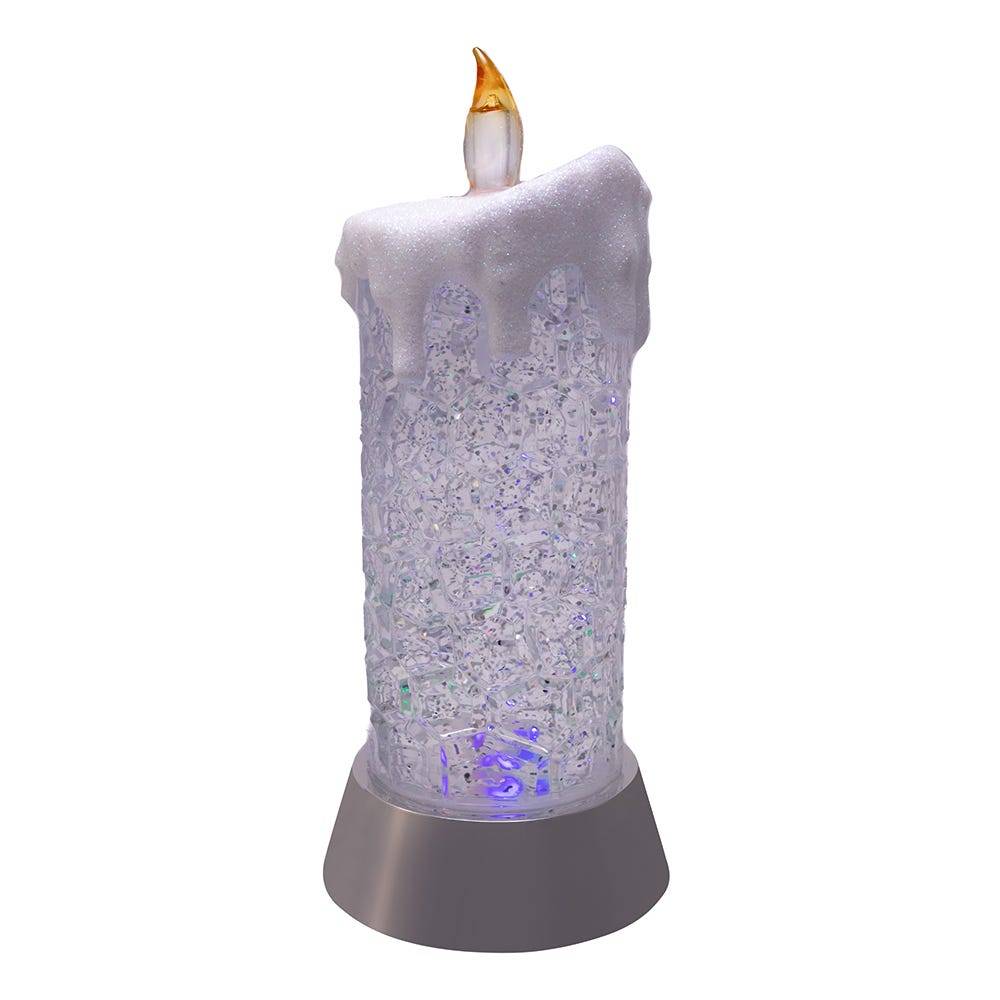 Kurt Adler 9.25-Inch Battery-Operated Color Changing Snowing Candle