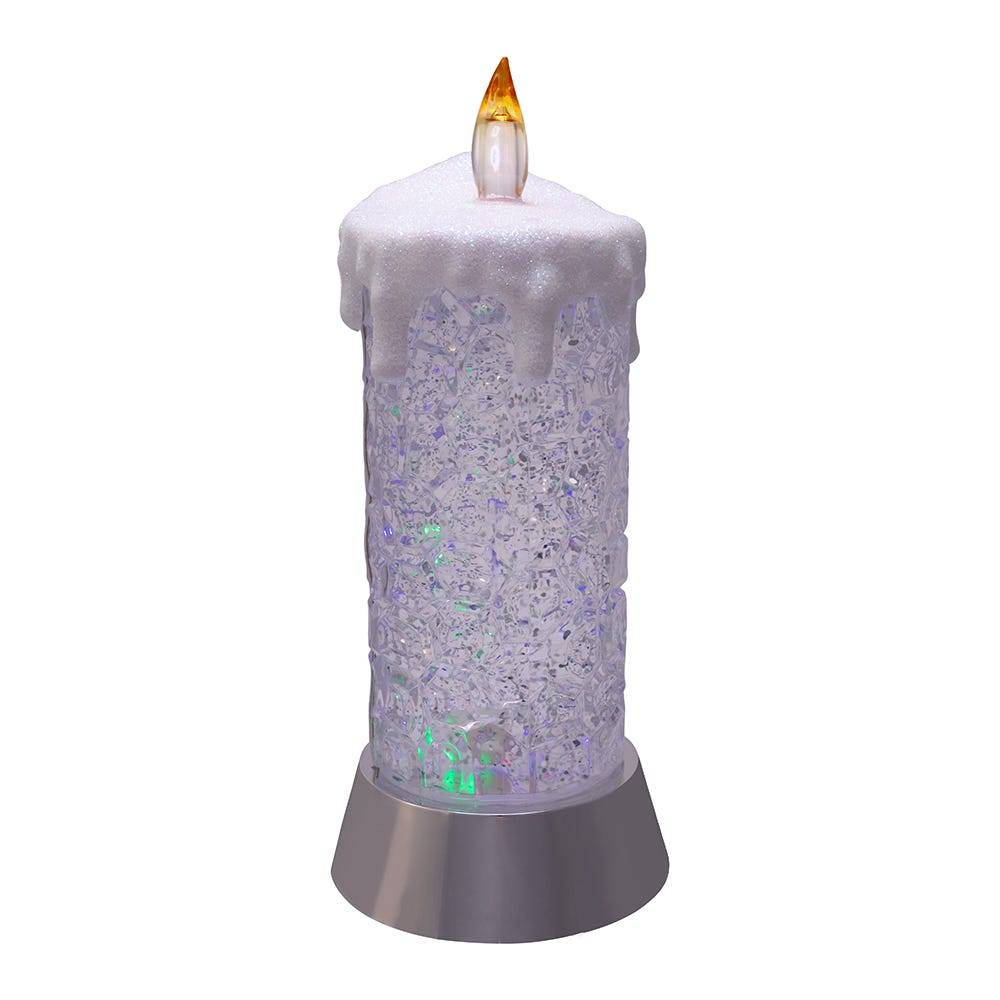 Kurt Adler 9.25-Inch Battery-Operated Color Changing Snowing Candle