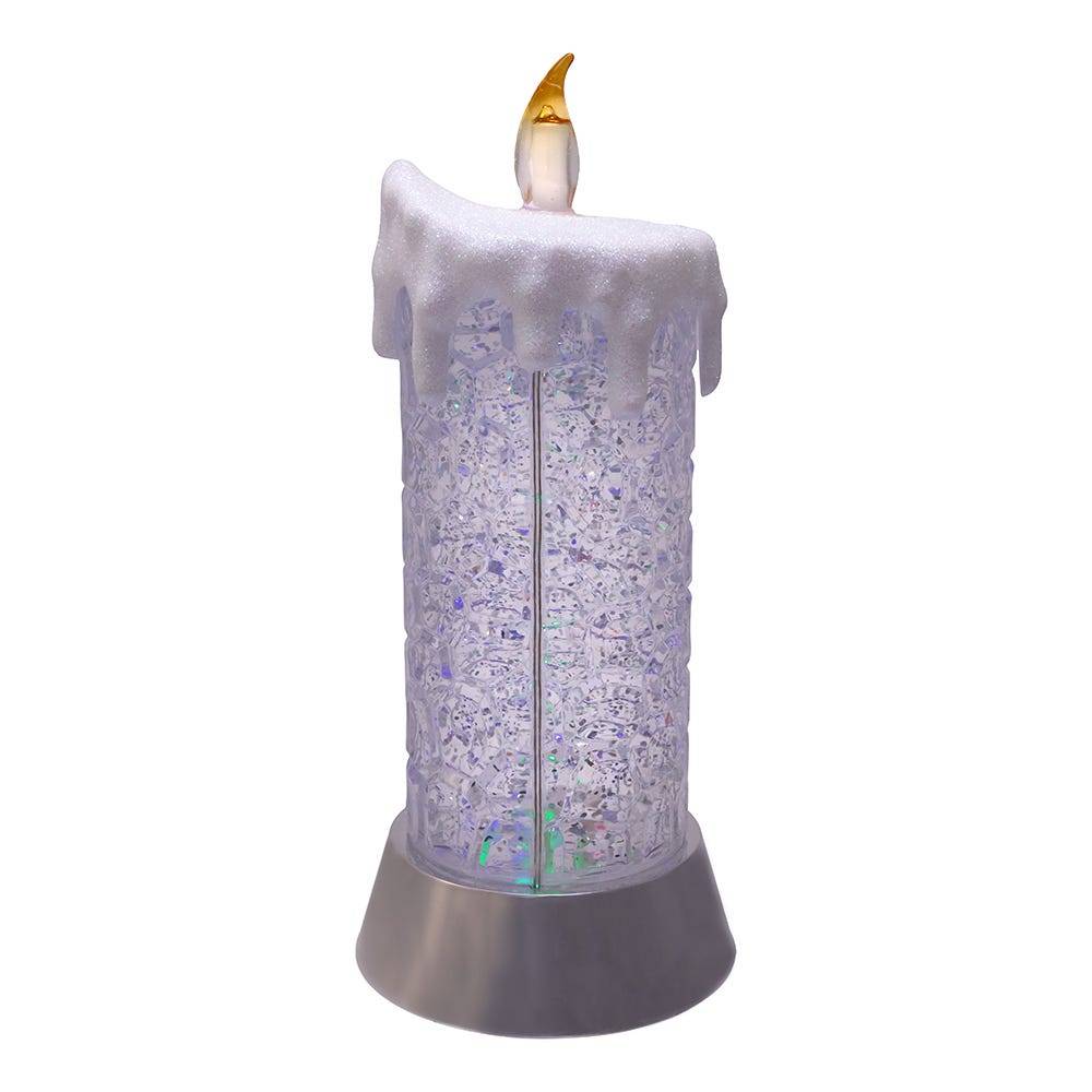 Kurt Adler 9.25-Inch Battery-Operated Color Changing Snowing Candle