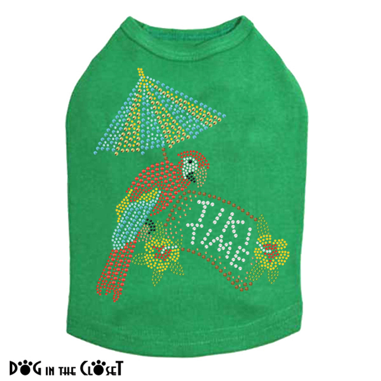 Tiki Time Parrot - Sleeveless Dog Tank