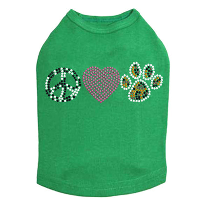 Peace, Love, Paw (Animal Print) - Dog Tank