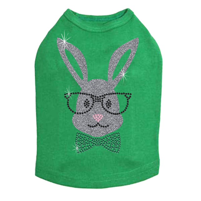 Bunny with Glasses and Bow Tie - Dog Tank