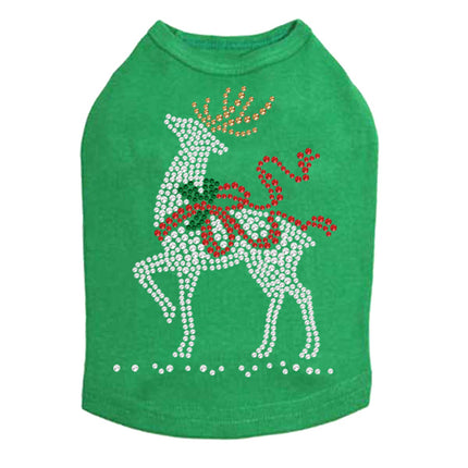 Reindeer with Red Bow - Dog Tank