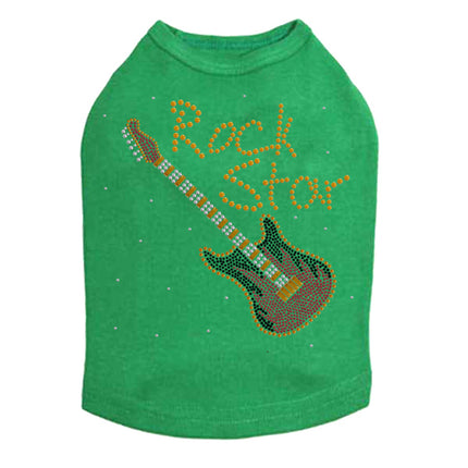 Rock Star with Red & Gold Guitar - Dog Tank