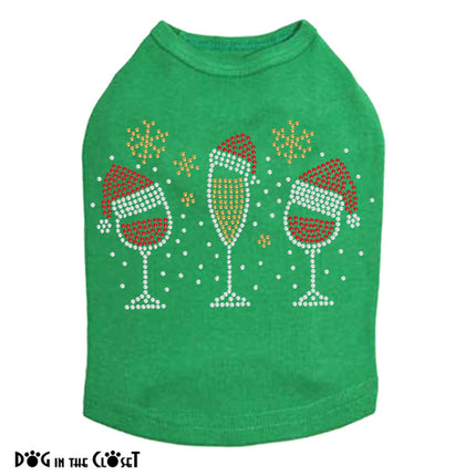 Christmas Wine Glasses - Dog Tank