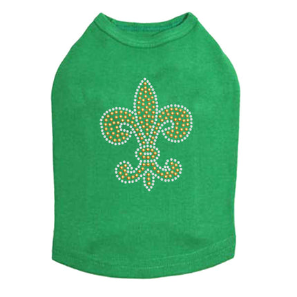 Fleur de Lis (Gold Rhinestuds) - Dog Tank