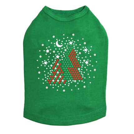 Red & Green Christmas Trees with Snowflakes - Dog Tank