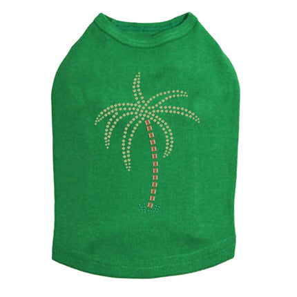 Palm Tree (Green Rhinestones) - Dog Tank