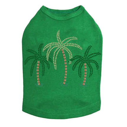 Palm Trees (Green Rhinestones) - Dog Tank