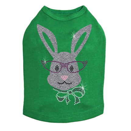 Girl Bunny with Glasses and Bow - Dog Tank