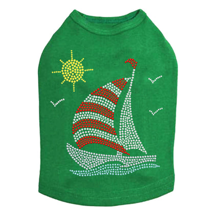 Sailboat (Rhinestone & Nailhead) - Dog Tank