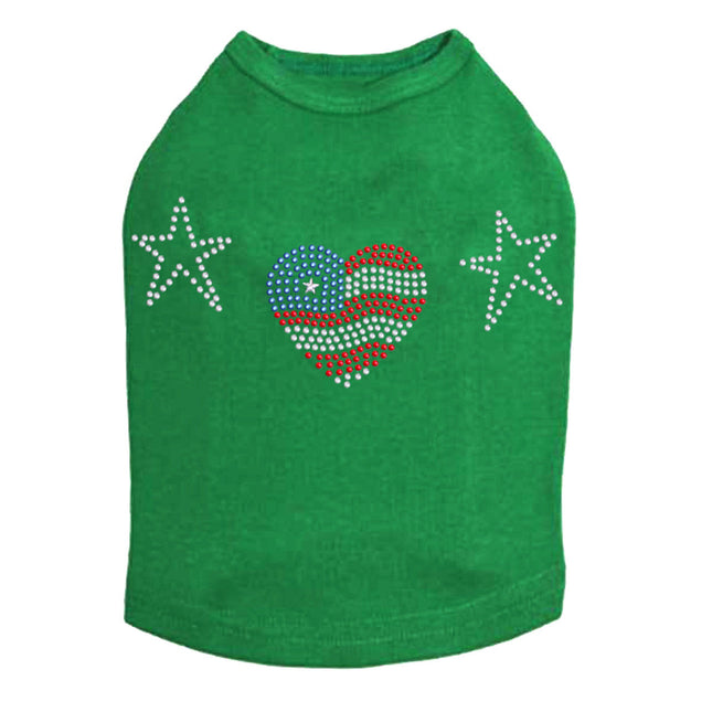 Patriotic Heart with Stars - Dog Tank