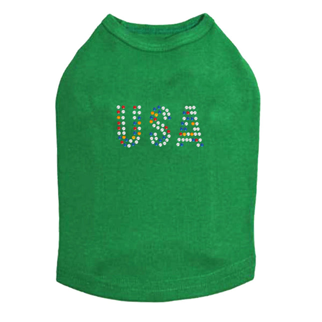 USA (Multicolor Rhinestones) - Dog Tank