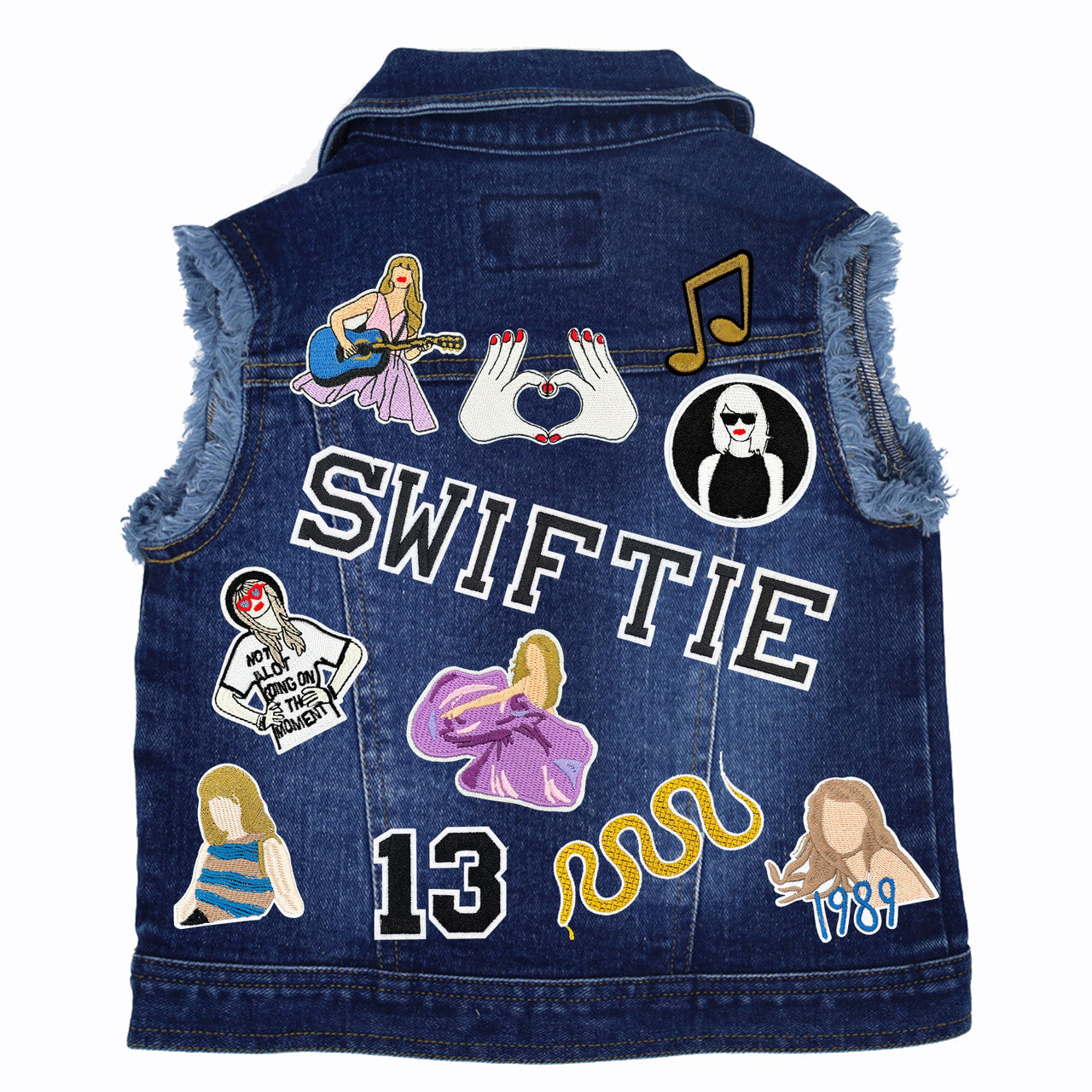 Swiftie Inspired Kids (Large) Denim Vest Blue Denim