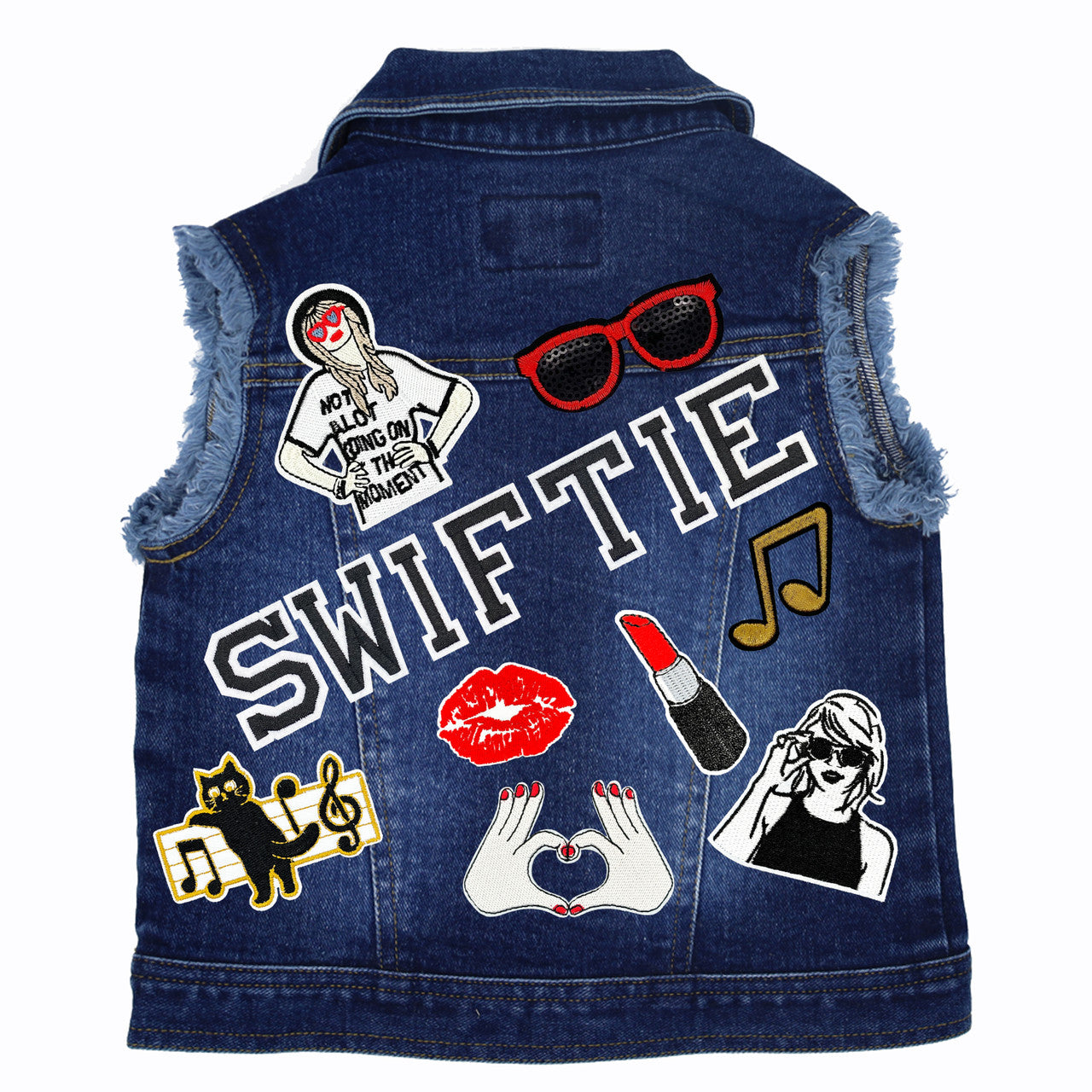 Swiftie Inspired Kids Denim Vest Blue Denim