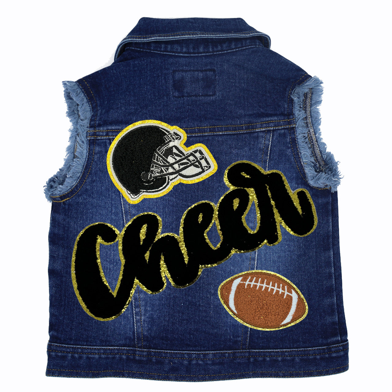 Cheer Football - Kids Denim Vest Blue Denim