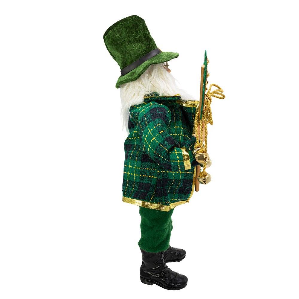 Kurt Adler 18-inch Kringle Klaus Irish Santa White Staff