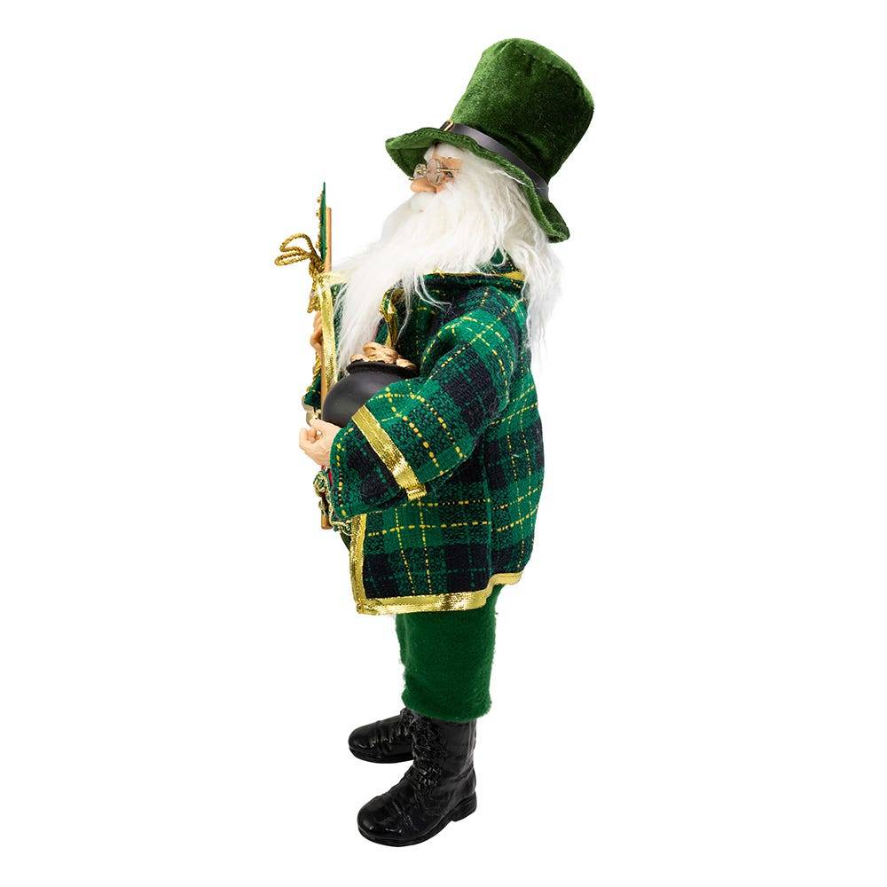 Kurt Adler 18-inch Kringle Klaus Irish Santa White Staff