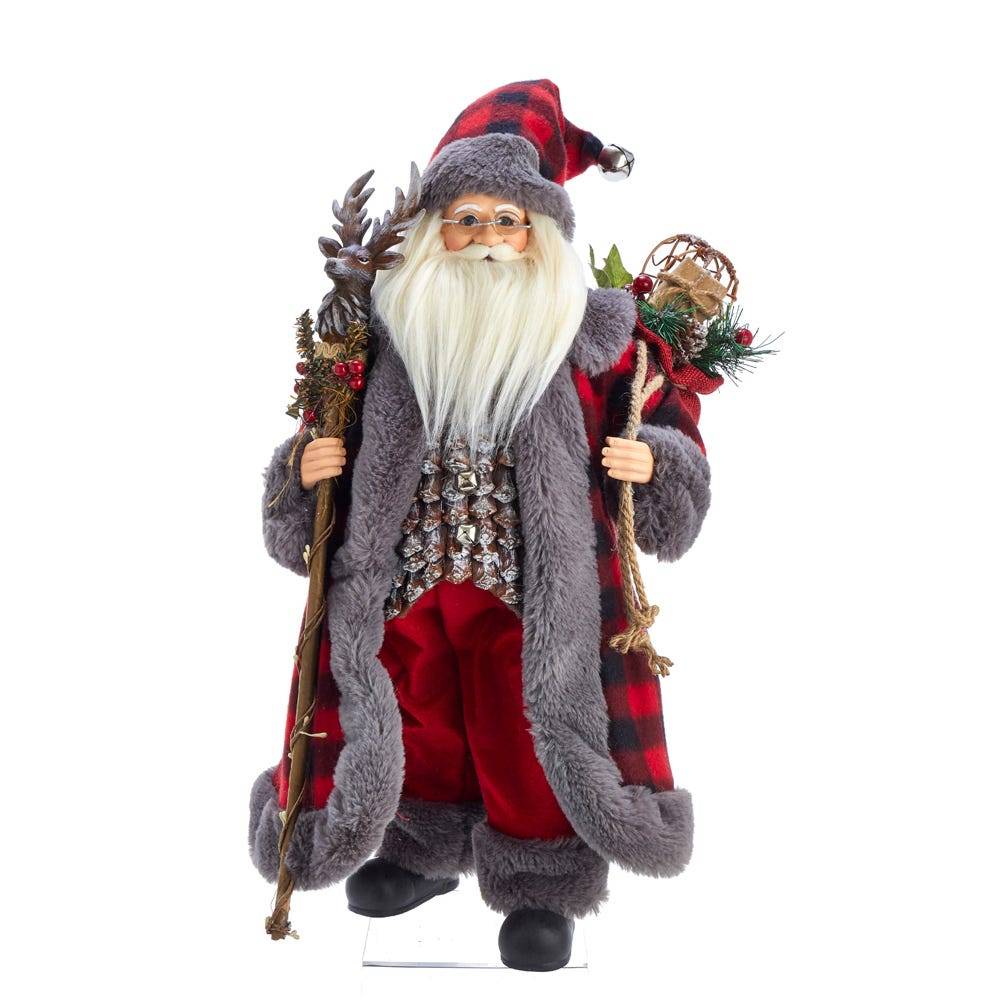 Kurt Adler 18-Inch Kringle Klaus Red and Gray Santa