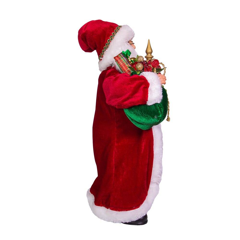 Kurt Adler 17-Inch Kringle Klaus Elegant Santa with Staff and Bag of Gifts