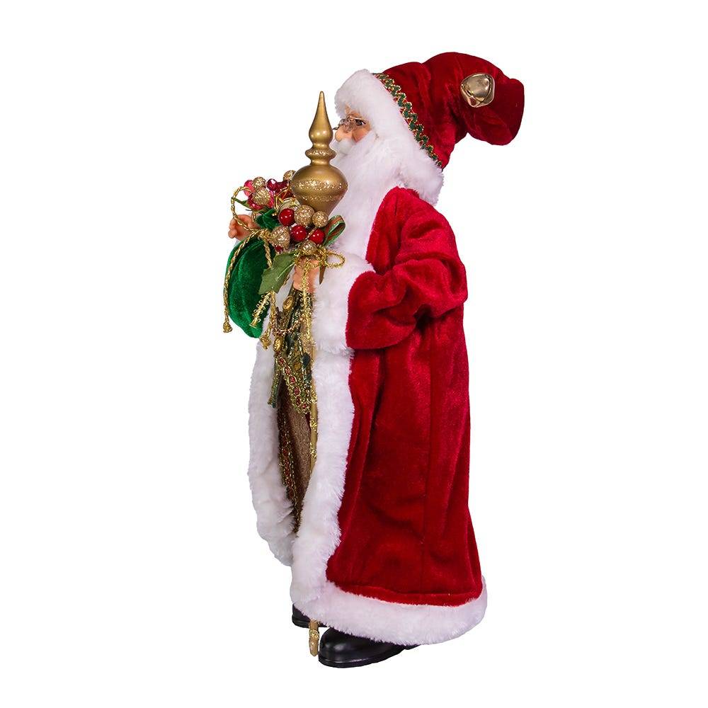 Kurt Adler 17-Inch Kringle Klaus Elegant Santa with Staff and Bag of Gifts