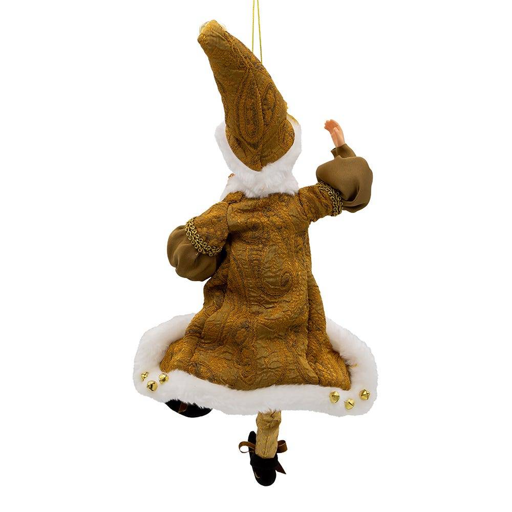 Kurt Adler 16-Inch Kringle Klaus Fortune Gold Elf Ornament