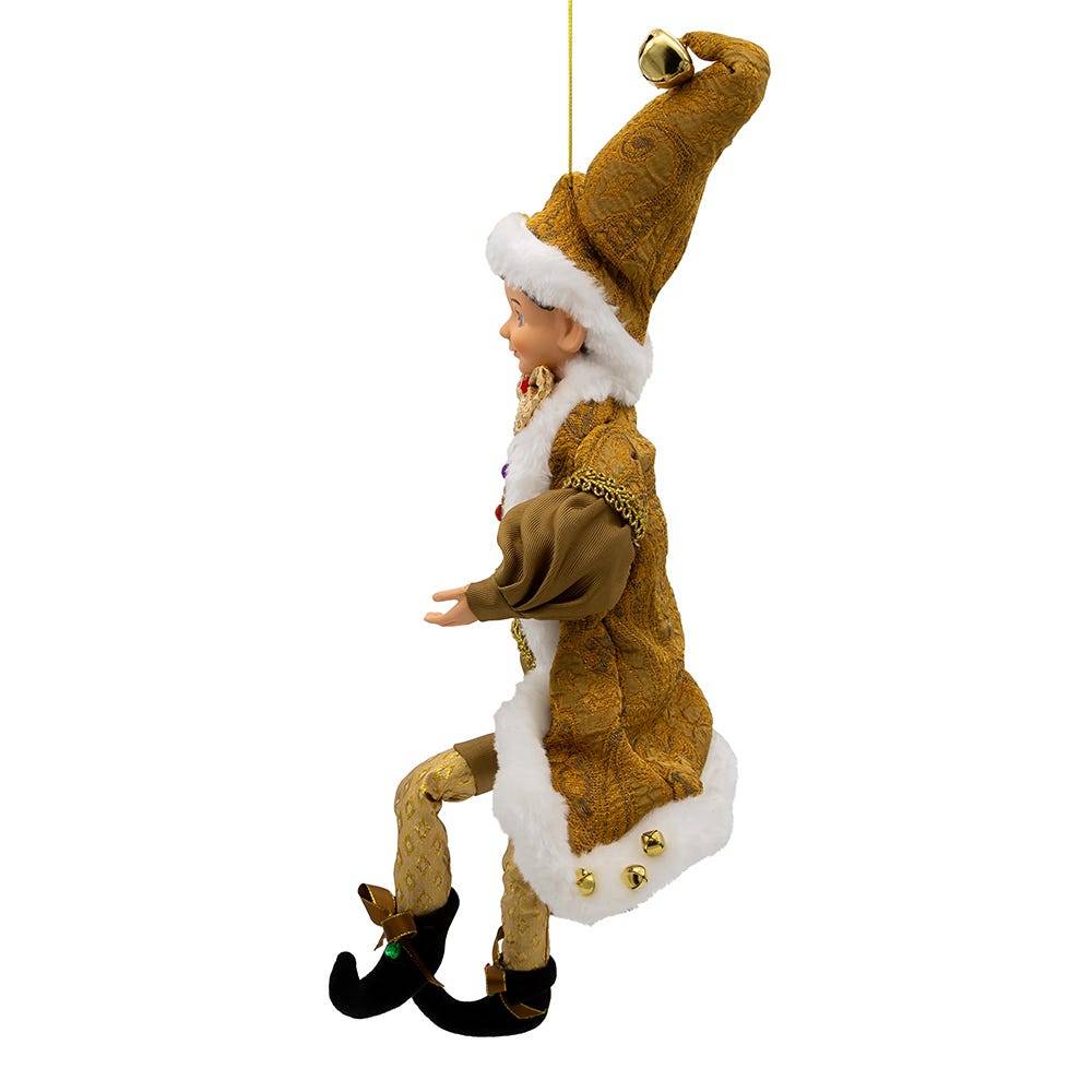 Kurt Adler 16-Inch Kringle Klaus Fortune Gold Elf Ornament