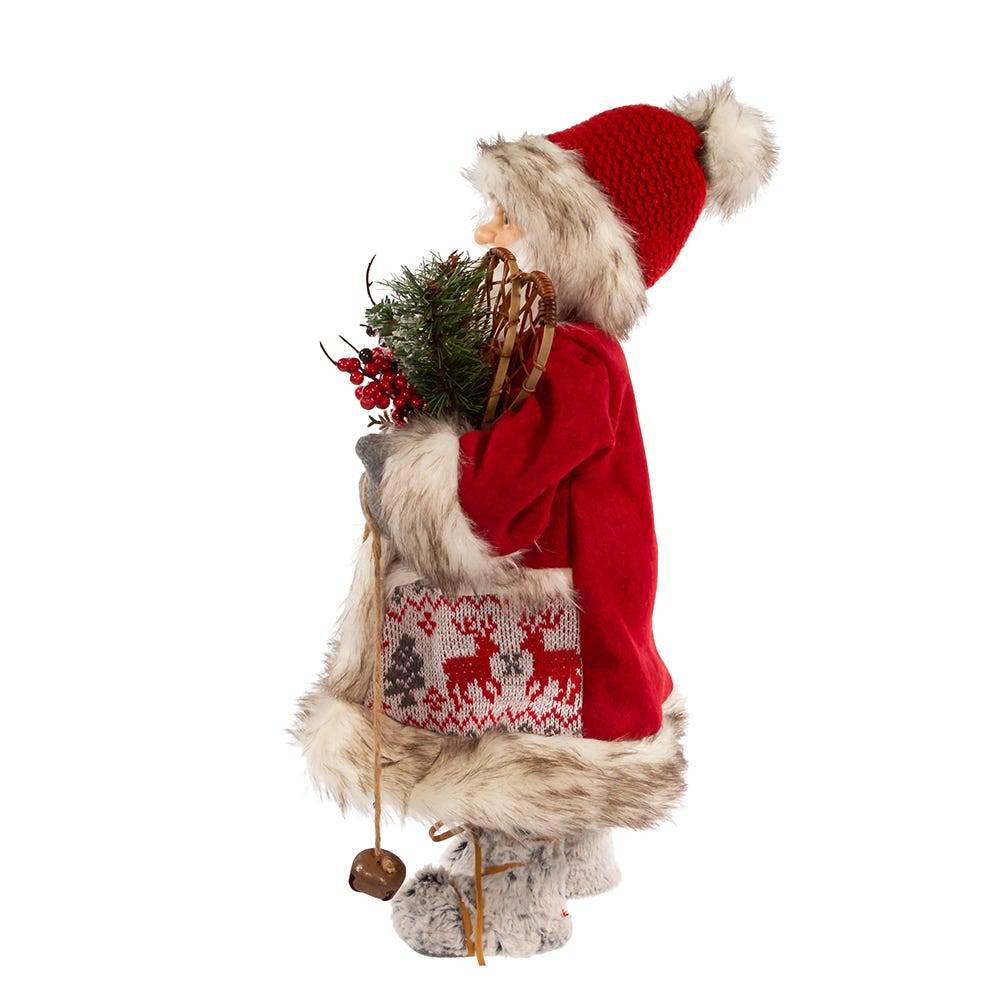 Kurt Adler 18-Inch Red and White Santa With Gift Box and Bells