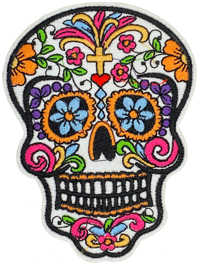 White Sugar Skull (L) - Patch