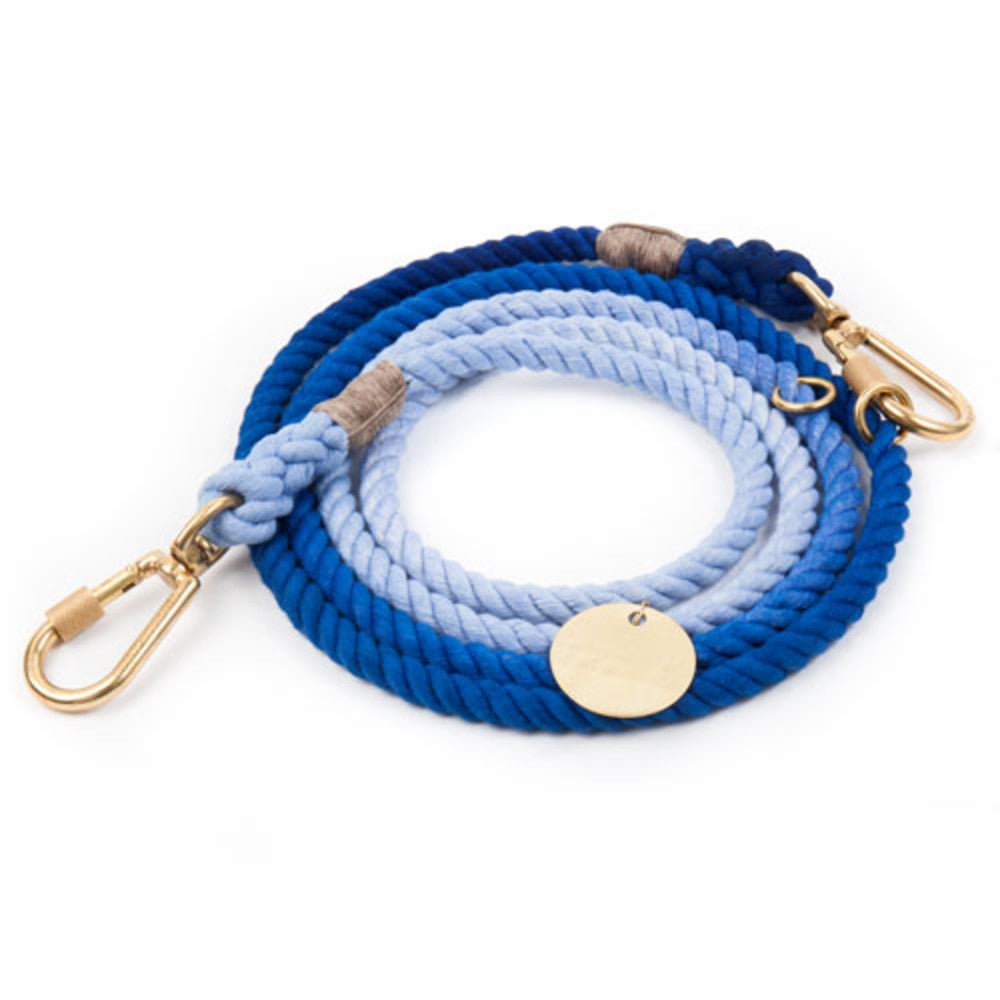 Latty Blue Ombre Cotton Rope Dog Leash, Adjustable