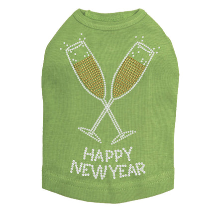 Happy New Year Champagne Glasses - Dog Tank