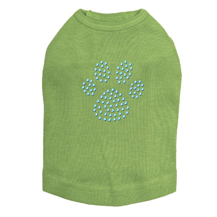 Paw (Blue Rhinestuds) - Dog Tank