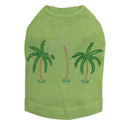 Palm Trees (Green Rhinestones) - Dog Tank