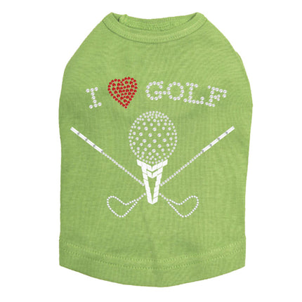 I Love Golf (Large) - Dog Tank