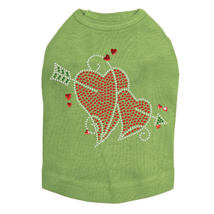 Red Rhinestone Hearts with Arrow - Dog Tank