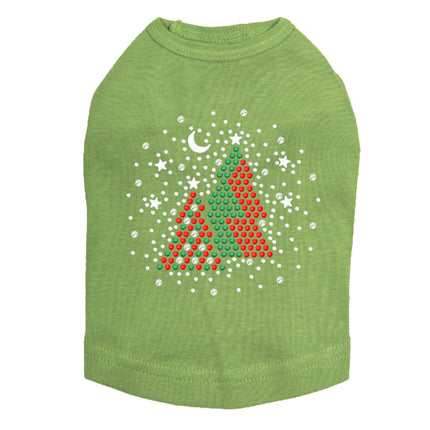 Red & Green Christmas Trees with Snowflakes - Dog Tank