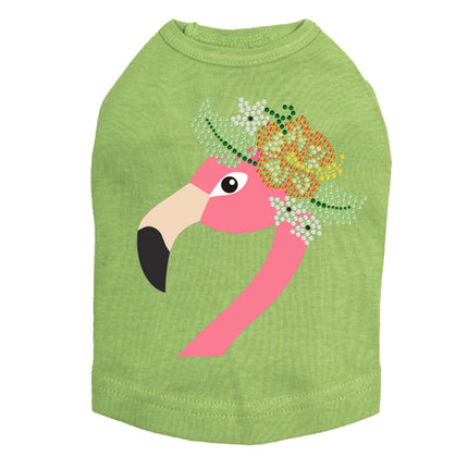 Flamingo with Flowers - Dog Tank