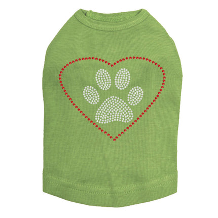 Heart with Paw - Dog Tank