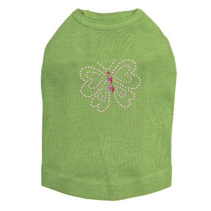 Pink Rhinestud Butterfly - Dog Tank