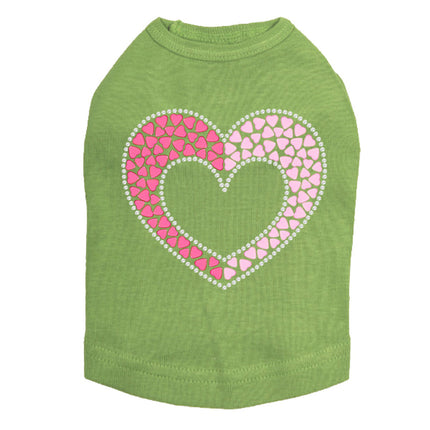 Pink & Light Pink Nailhead Hearts - Dog Tank