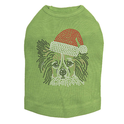 Papillon with Santa Hat - Dog Tank