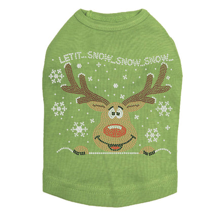 Let it Snow - Red Nose Reindeer - Dog Tank