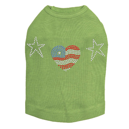 Patriotic Heart with Stars - Dog Tank