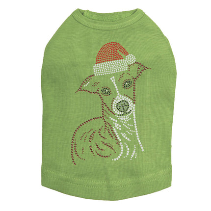 Italian Greyhound Face with Santa Hat - Dog Tank