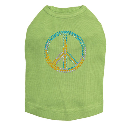 Peace Sign (Blue, Orange, Yellow, & Green) - Dog Tank